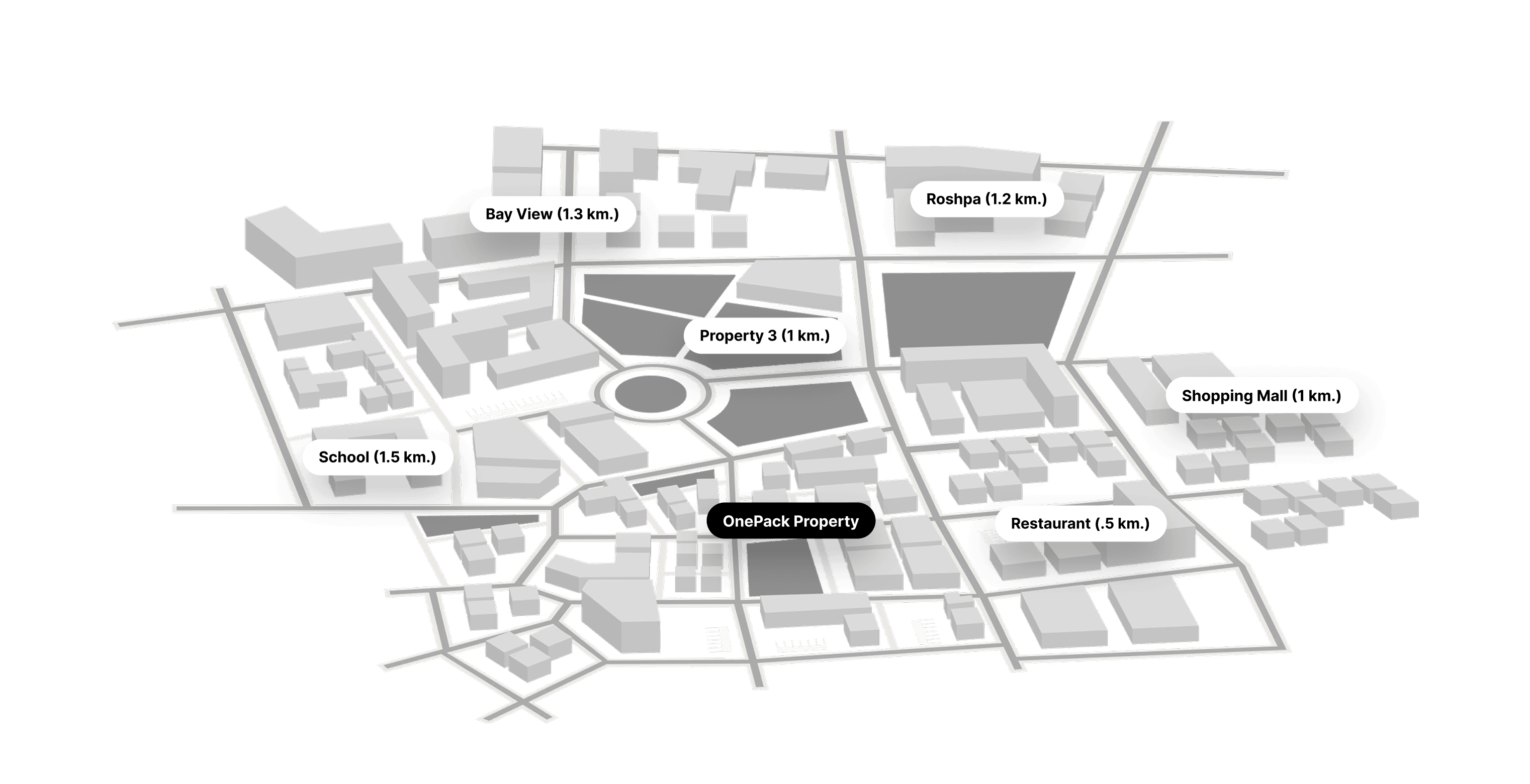 Map showing locations